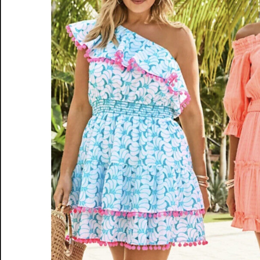 Lilly Pulitzer Addilyn One-Shoulder Dress Size Large